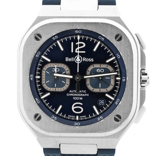 Bell & Ross Instrument Chronograph BR05C-BU-ST/SRB 1201381 Reloj Automático de Acero Inoxidable y Caucho con Esfera Azul
