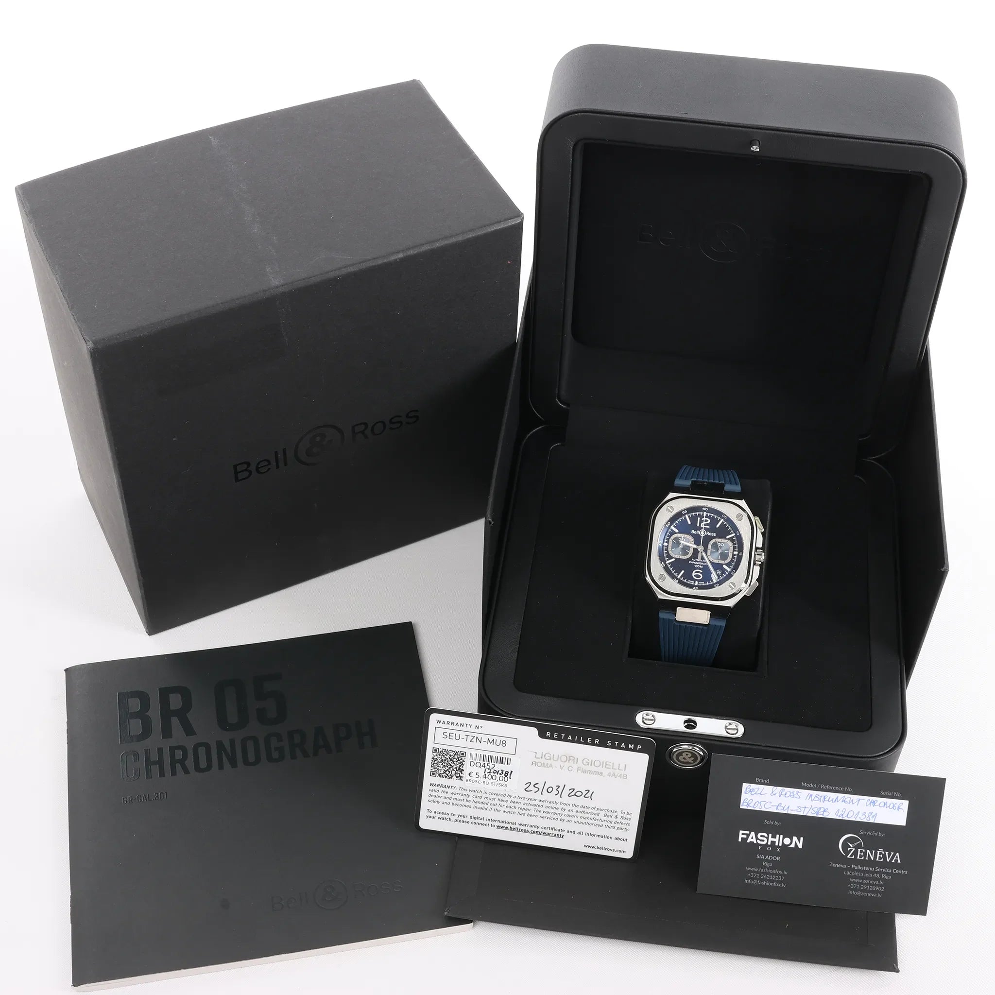Bell & Ross Instrument Chronograph BR05C-BU-ST/SRB 1201381 SS x Rubber AT Watch with Blue Dial