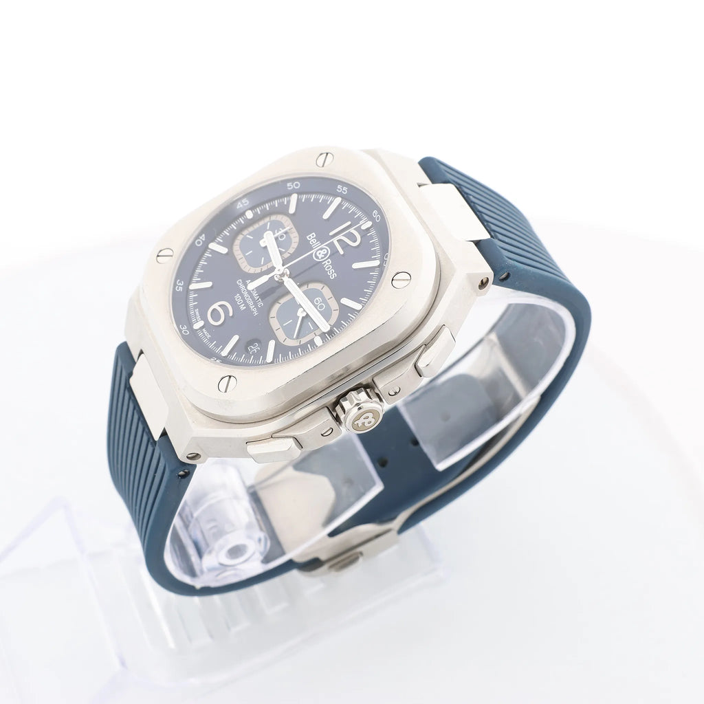 Bell & Ross Instrument Chronograph BR05C-BU-ST/SRB 1201381 SS x Rubber AT Watch with Blue Dial