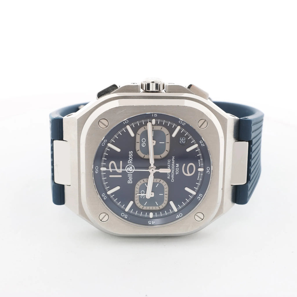 Bell & Ross Instrument Chronograph BR05C-BU-ST/SRB 1201381 SS x Rubber AT Watch with Blue Dial