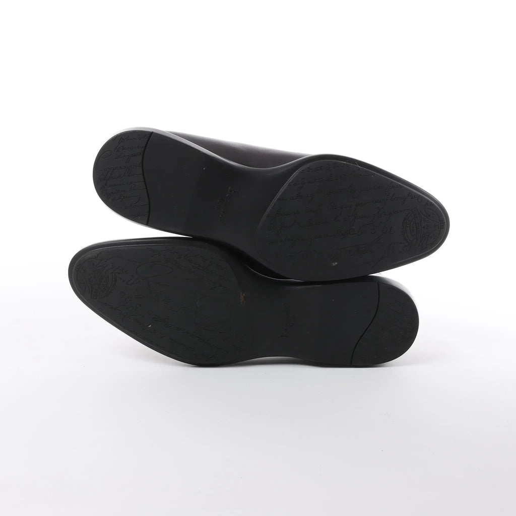 Berluti Amadeo Perugia Calligraphy Leather shoes in Black, Size 8.5 US