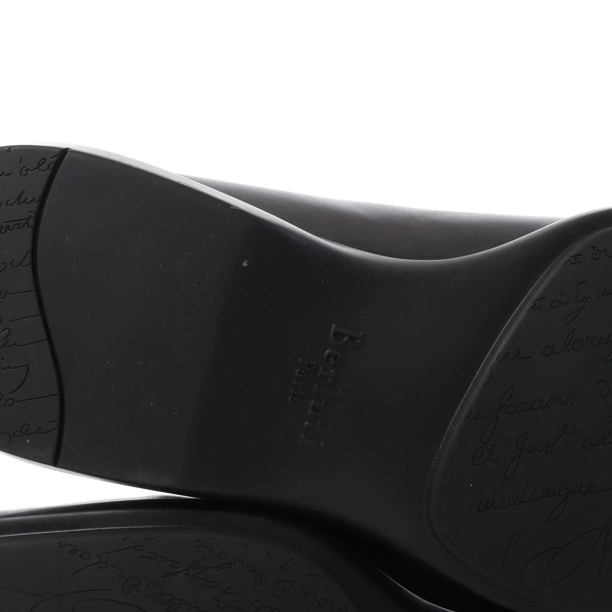 Berluti Amadeo Perugia Calligraphy Leather shoes in Black, Size 8.5 US
