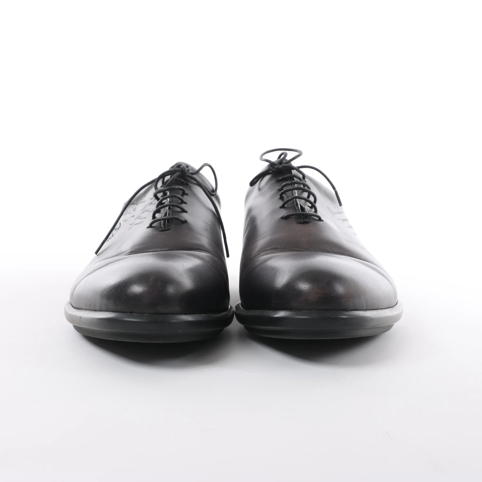 Berluti Amadeo Perugia Calligraphy Leather shoes in Black, Size 8.5 US