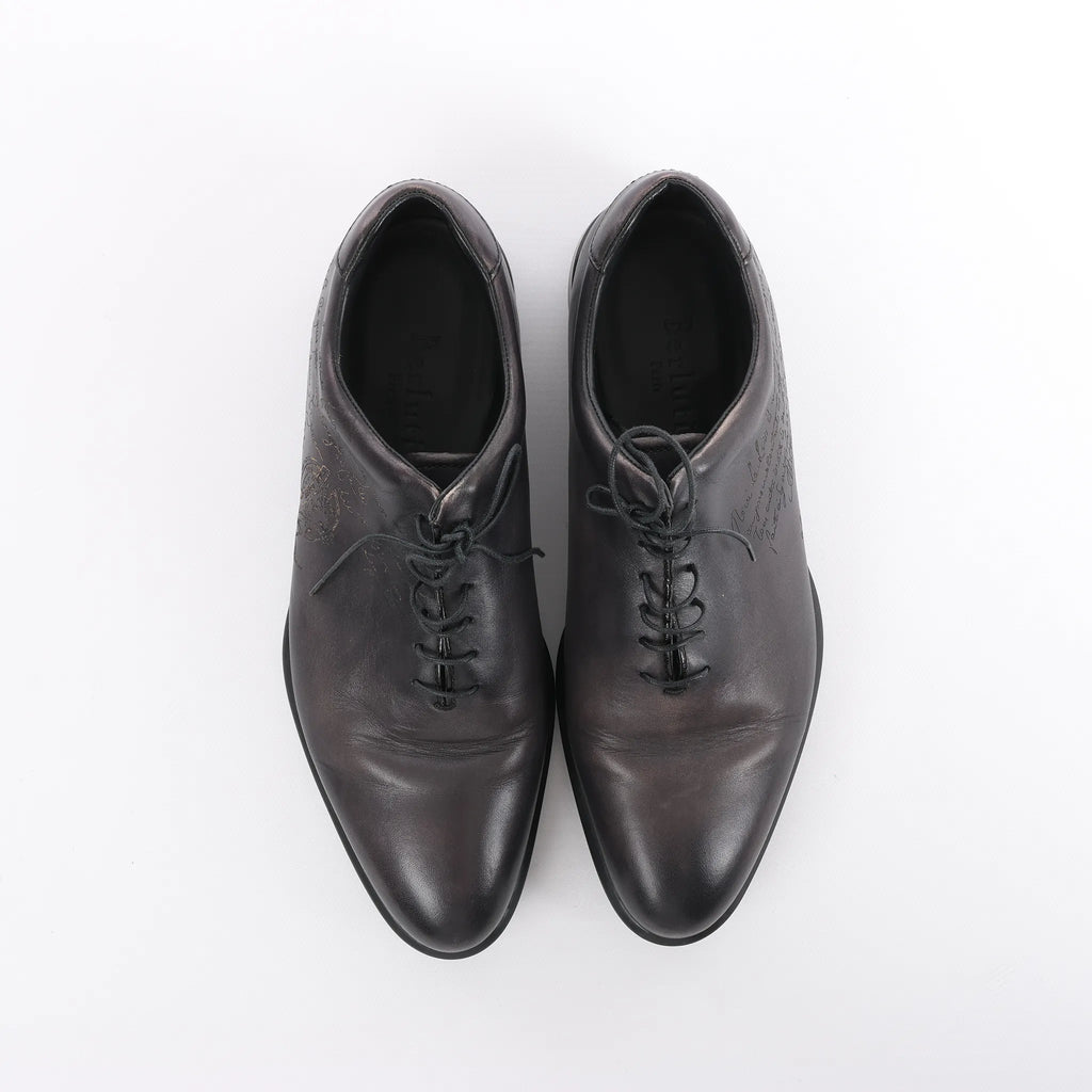 Berluti Amadeo Perugia Calligraphy Leather shoes in Black, Size 8.5 US