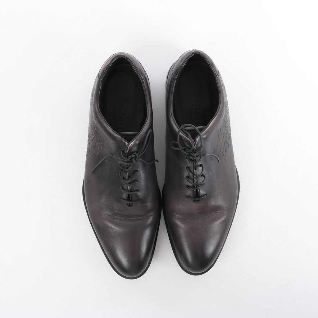 Berluti Amadeo Perugia Calligraphy Leather shoes in Black, Size 8.5 US