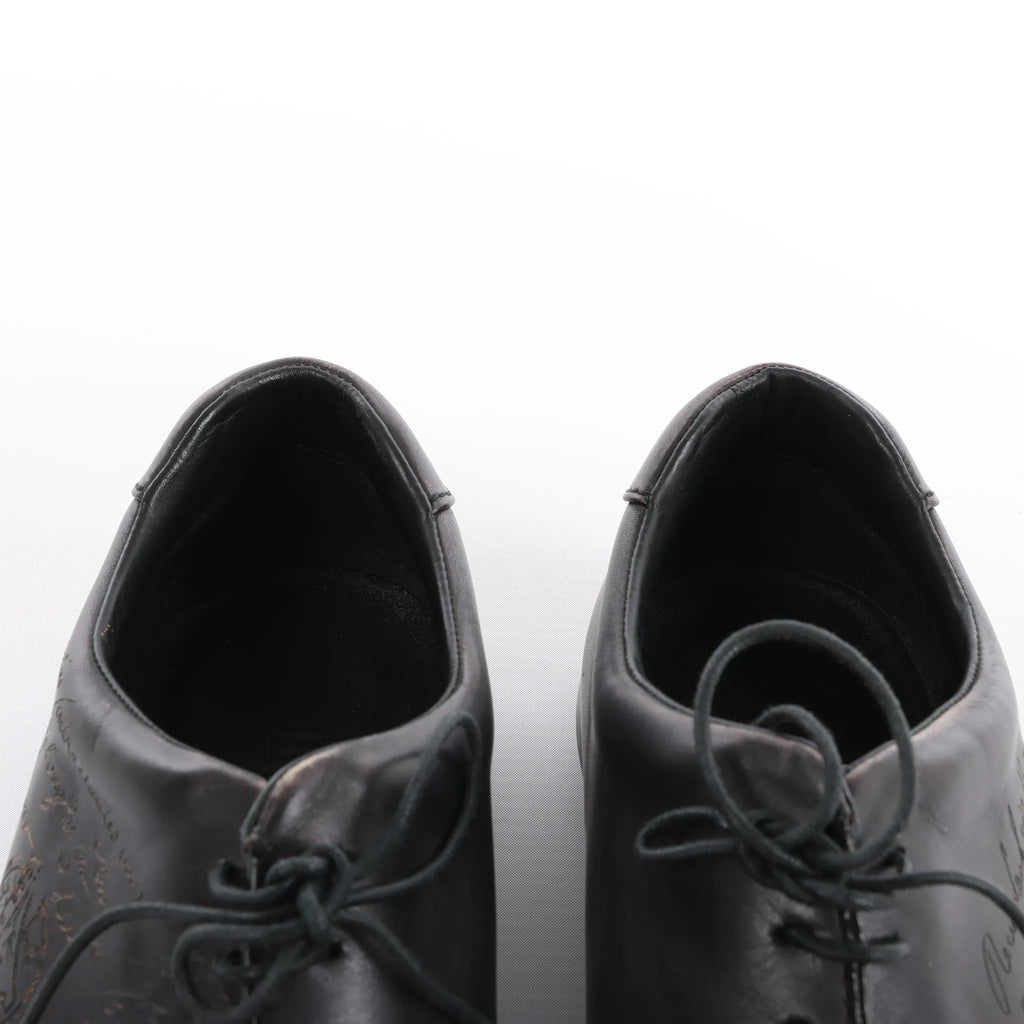 Berluti Amadeo Perugia Calligraphy Leather shoes in Black, Size 8.5 US