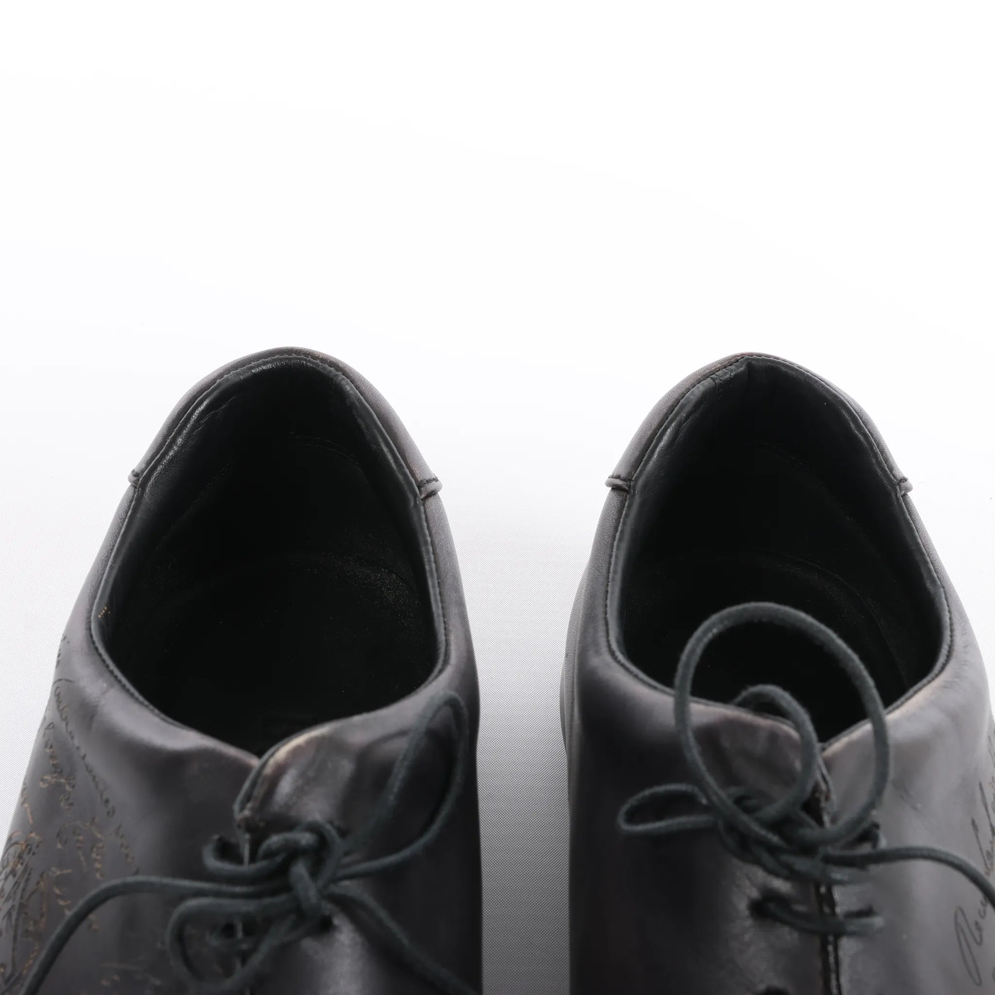 Berluti Amadeo Perugia Calligraphy Leather shoes in Black, Size 8.5 US