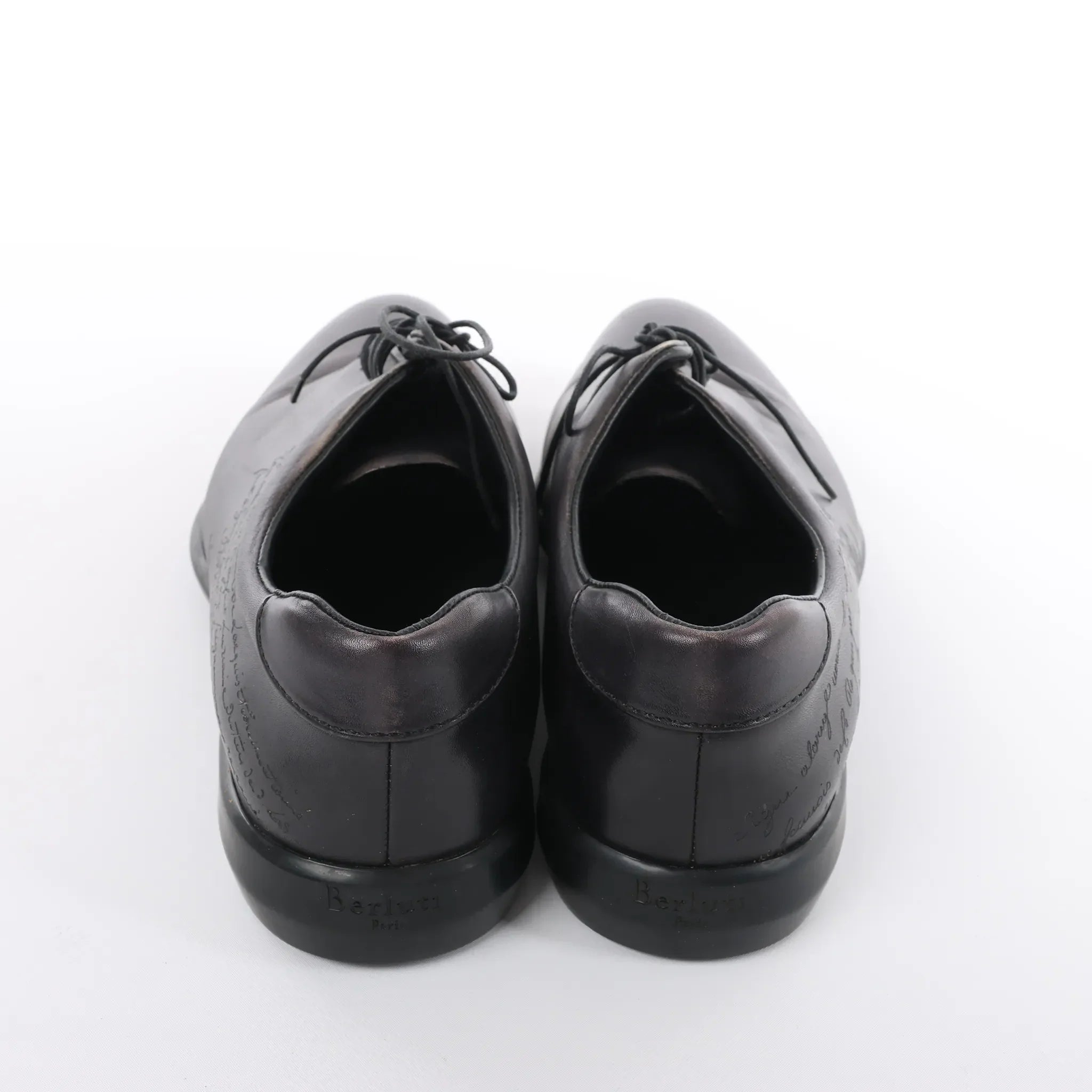 Berluti Amadeo Perugia Calligraphy Leather shoes in Black, Size 8.5 US