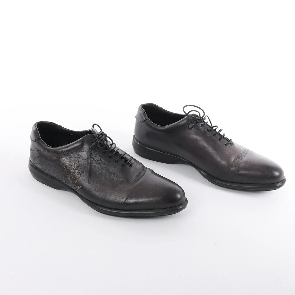 Berluti Amadeo Perugia Calligraphy Leather shoes in Black, Size 8.5 US