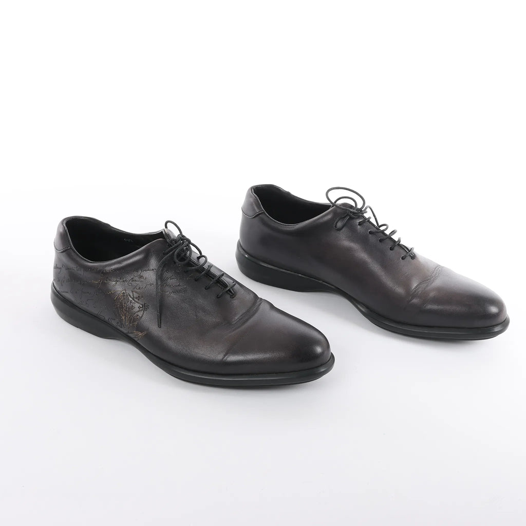 Berluti Amadeo Perugia Calligraphy Leather shoes in Black, Size 8.5 US