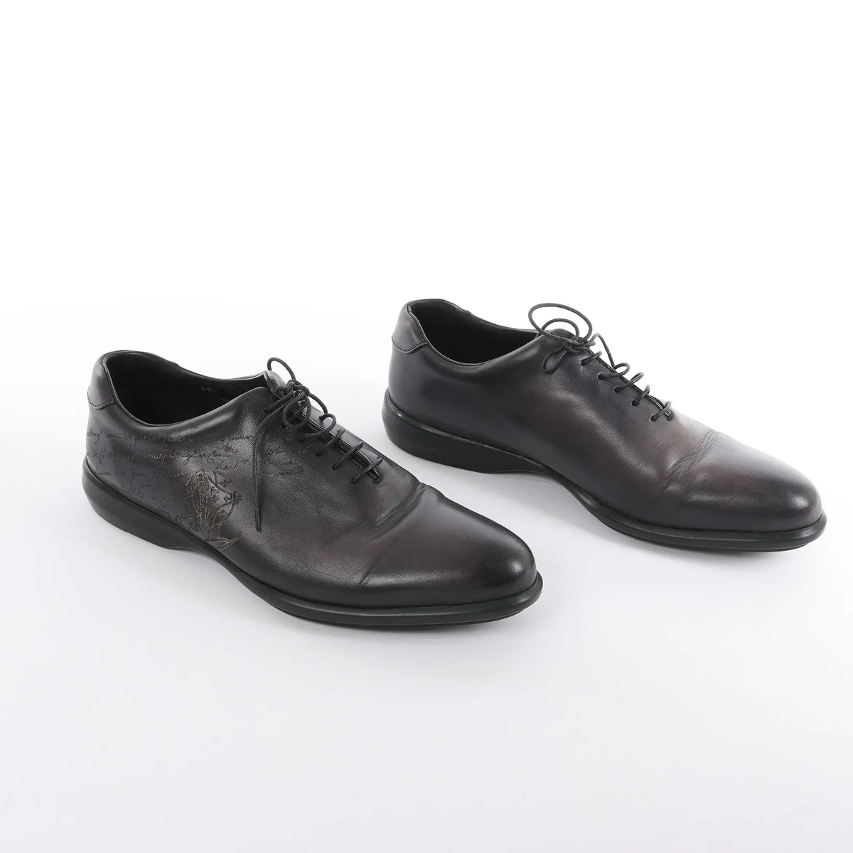 Berluti Amadeo Perugia Calligraphy Leather shoes in Black, Size 8.5 US