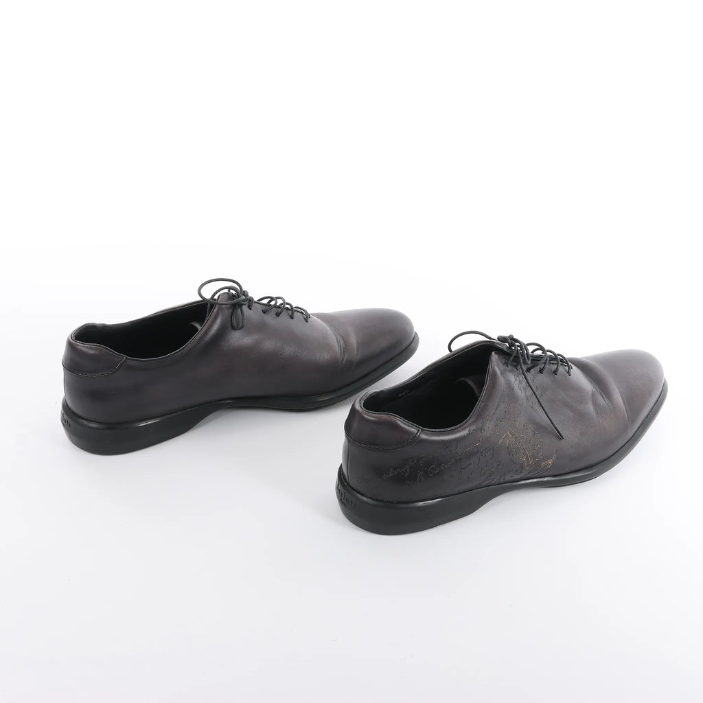 Berluti Amadeo Perugia Calligraphy Leather shoes in Black, Size 8.5 US