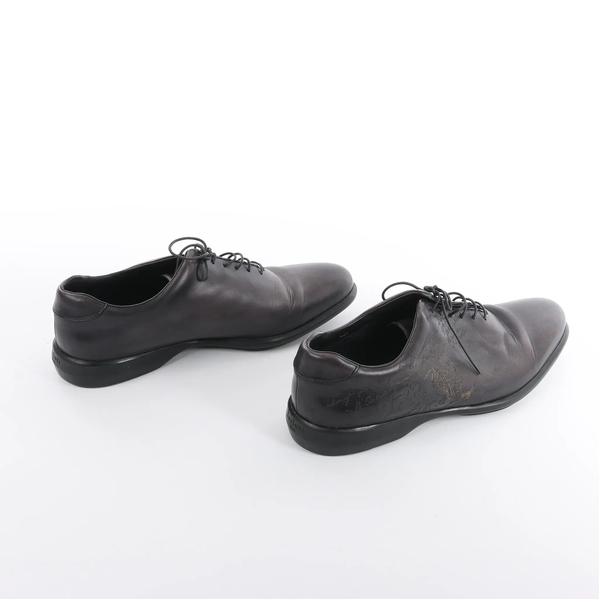 Berluti Amadeo Perugia Calligraphy Leather shoes in Black, Size 8.5 US