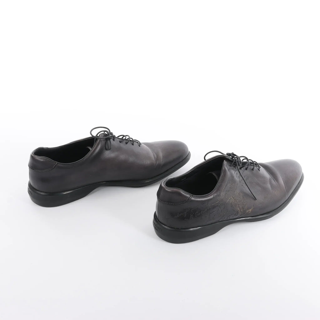 Berluti Amadeo Perugia Calligraphy Leather shoes in Black, Size 8.5 US