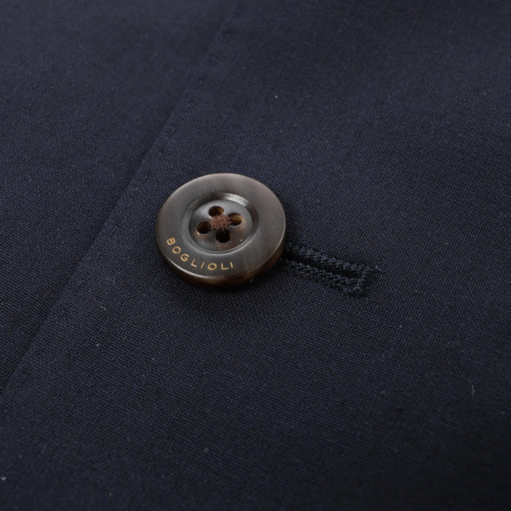 Boglioli Wool Casual Blazer in Navy Blue, Size 50 IT