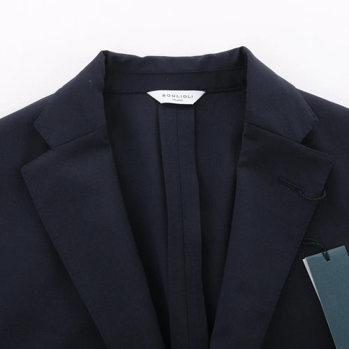 Boglioli Wool Casual Blazer in Navy Blue, Size 50 IT