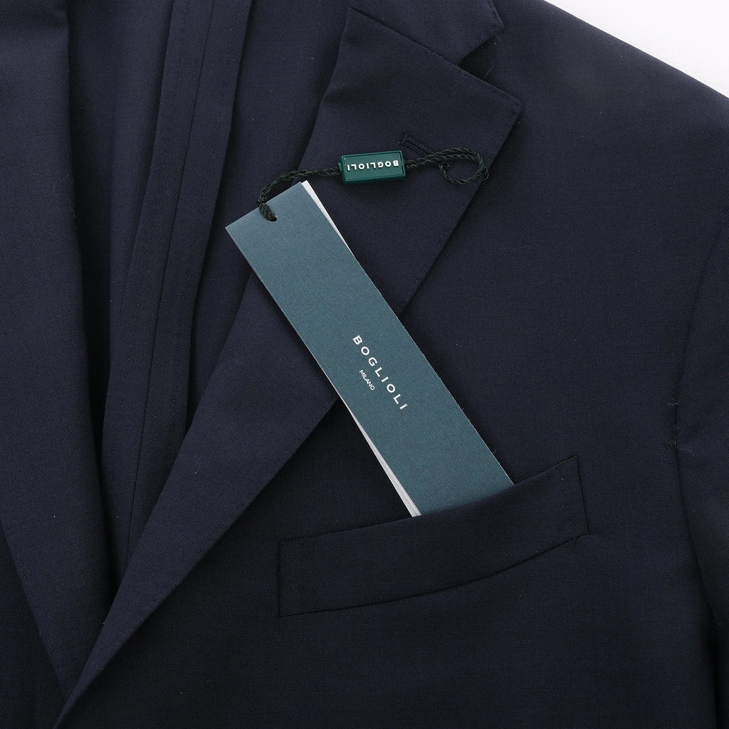 Boglioli Wool Casual Blazer in Navy Blue, Size 50 IT