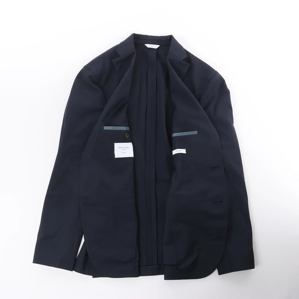 Boglioli Wool Casual Blazer in Navy Blue, Size 50 IT