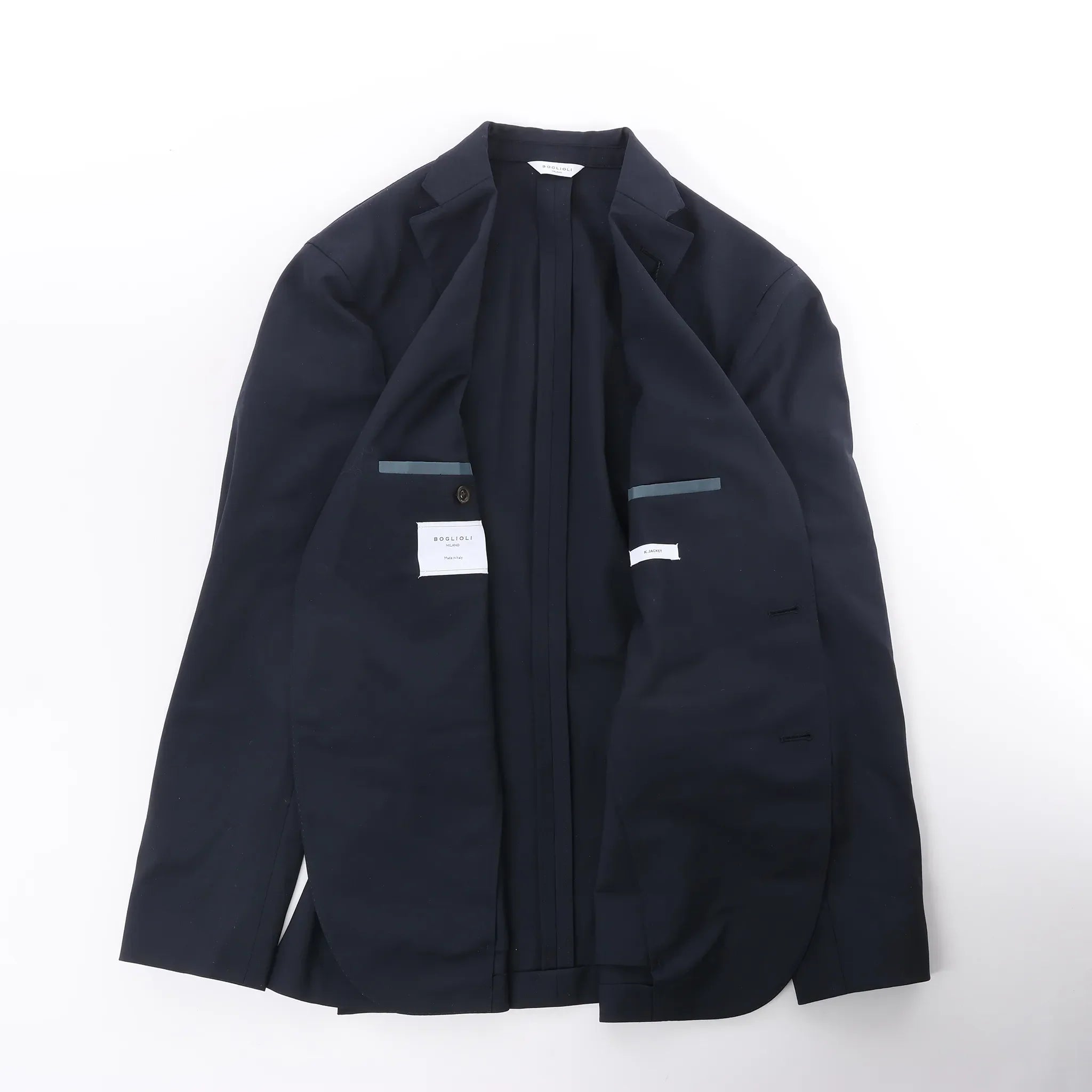 Boglioli Wool Casual Blazer in Navy Blue, Size 50 IT