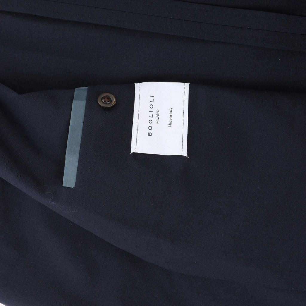 Boglioli Wool Casual Blazer in Navy Blue, Size 50 IT