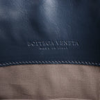 Bottega Veneta Intrecciato Leather 2Way Handbag in Navy Blue