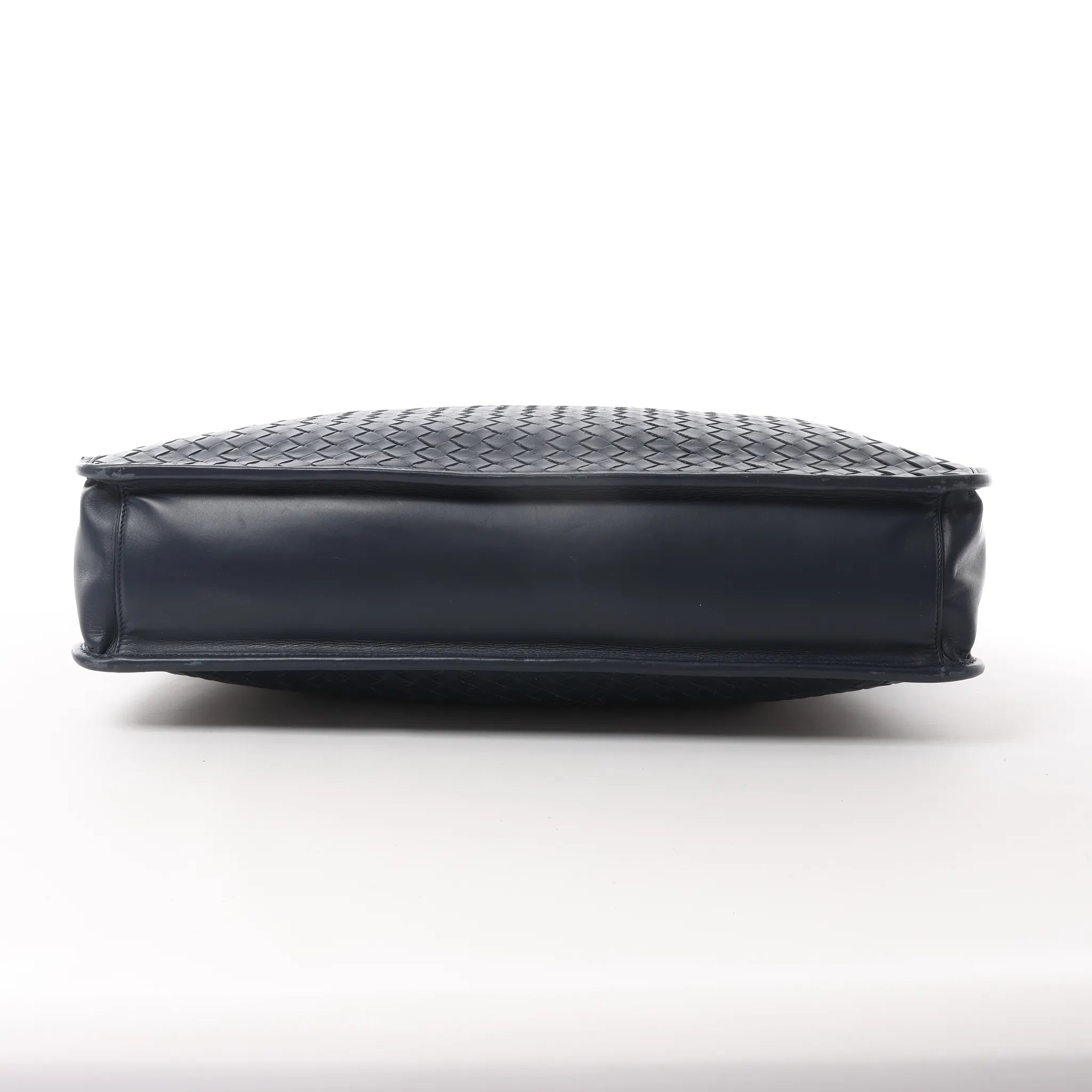 Bottega Veneta Intrecciato Leather 2Way Handbag in Navy Blue