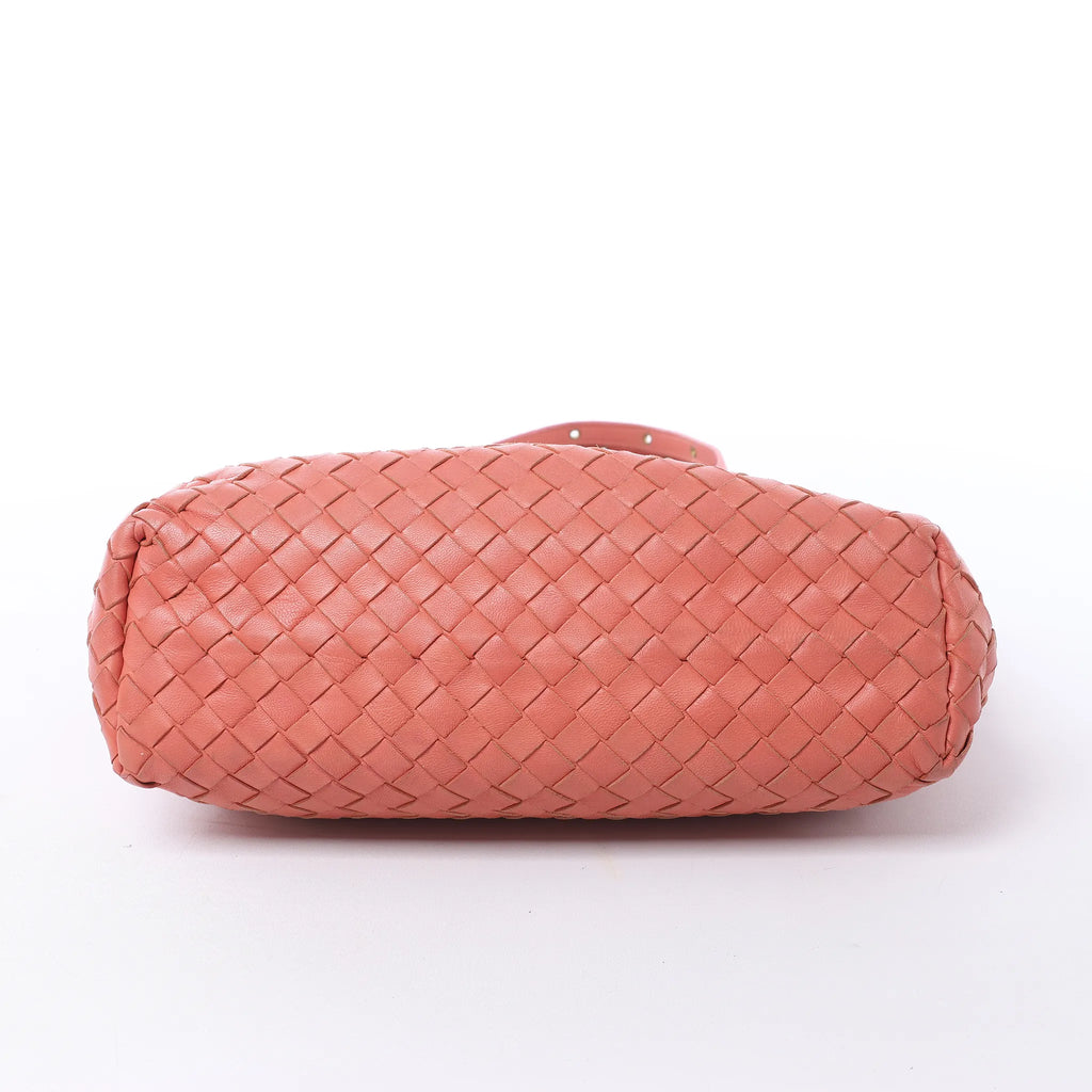 Bottega Veneta Intrecciato Leather Shoulder Bag in Pink