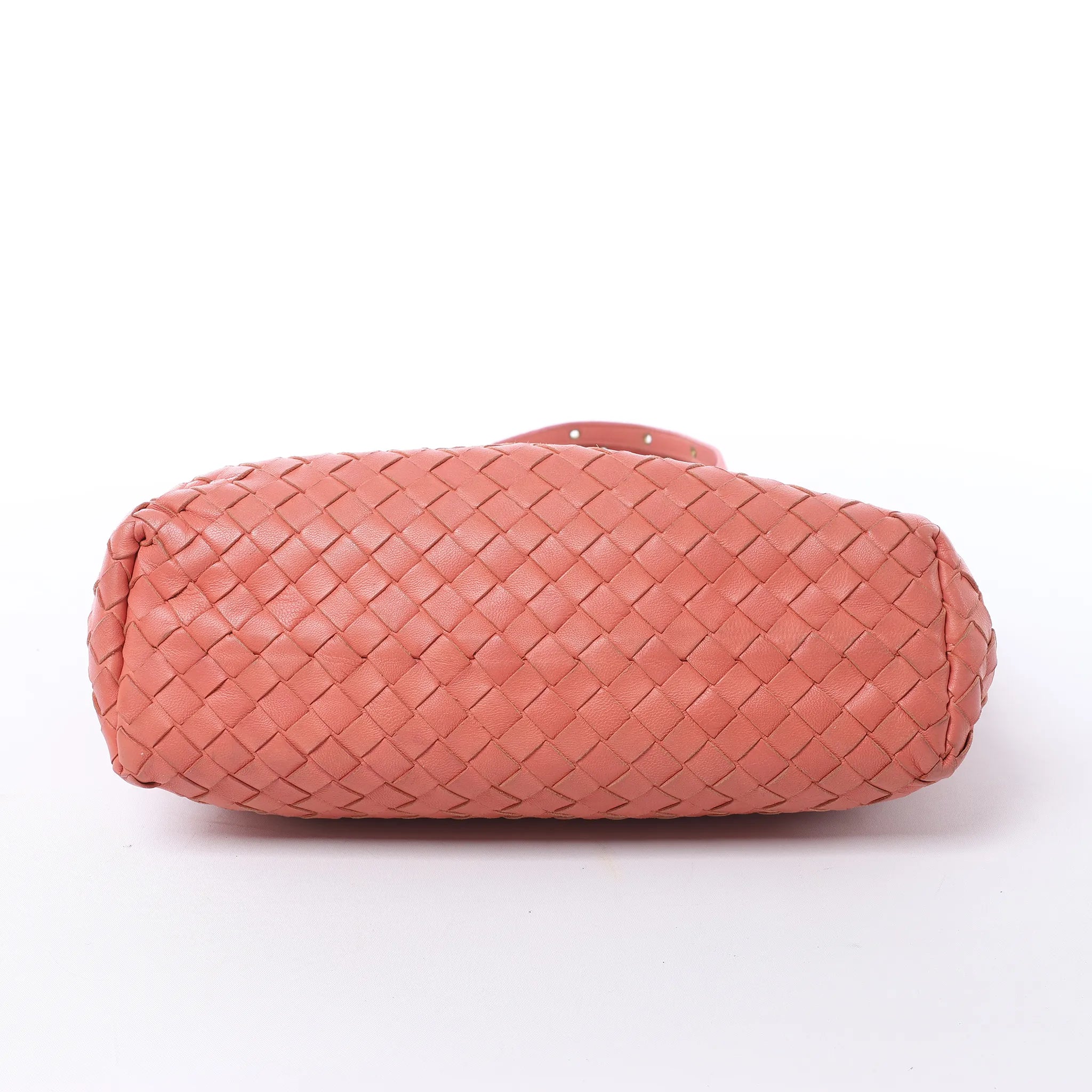 Bottega Veneta Intrecciato Leather Shoulder Bag in Pink