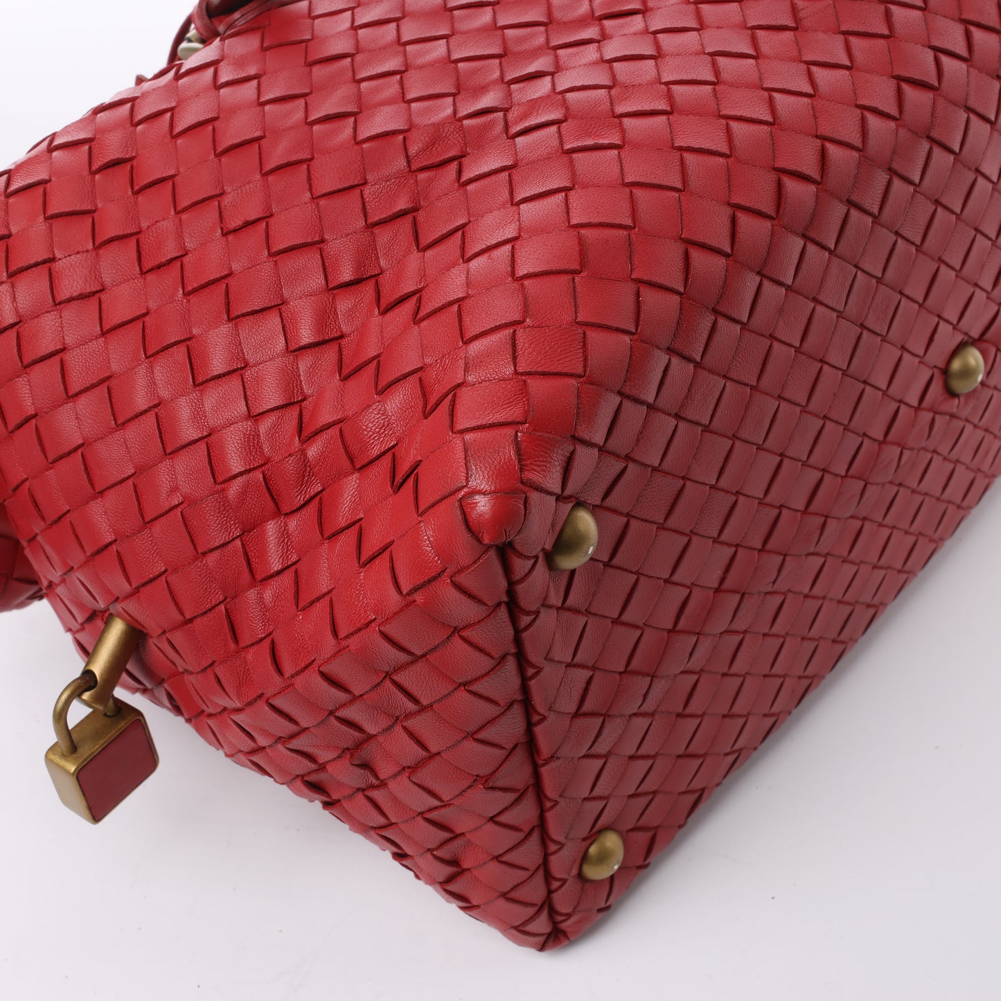 Bottega Veneta Intrecciato Leather Handbag in Red