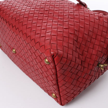 Bottega Veneta Intrecciato Leather Handbag in Red