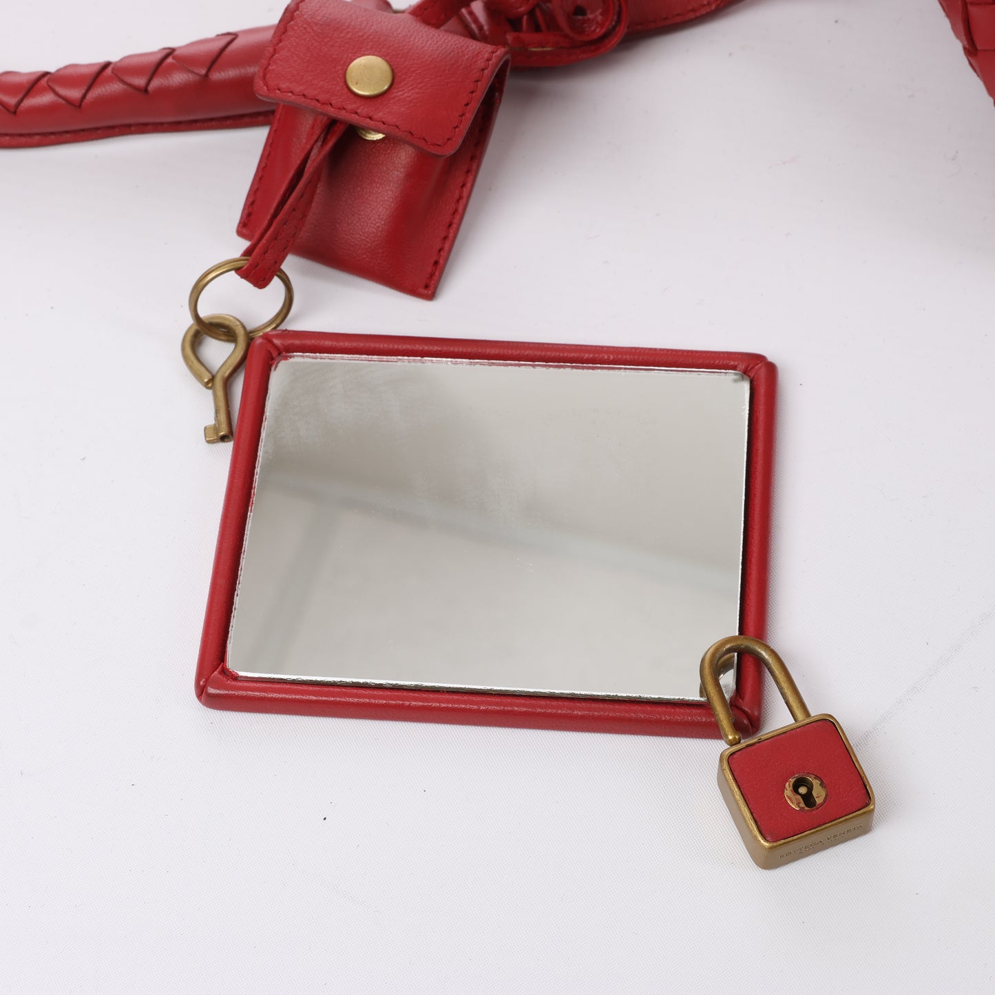 Bottega Veneta Intrecciato Leather Handbag in Red