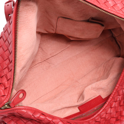Bottega Veneta Intrecciato Leather Handbag in Red