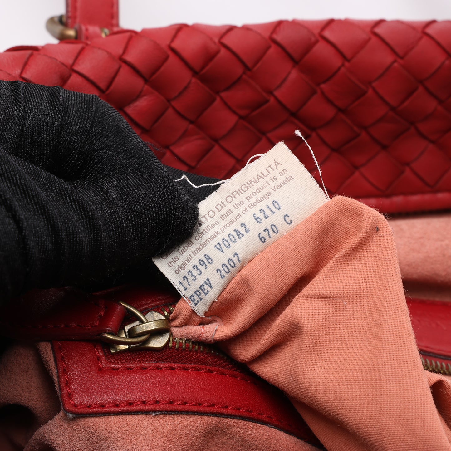 Bottega Veneta Intrecciato Leather Handbag in Red