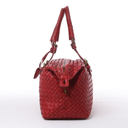 Bottega Veneta Intrecciato Leather Handbag in Red