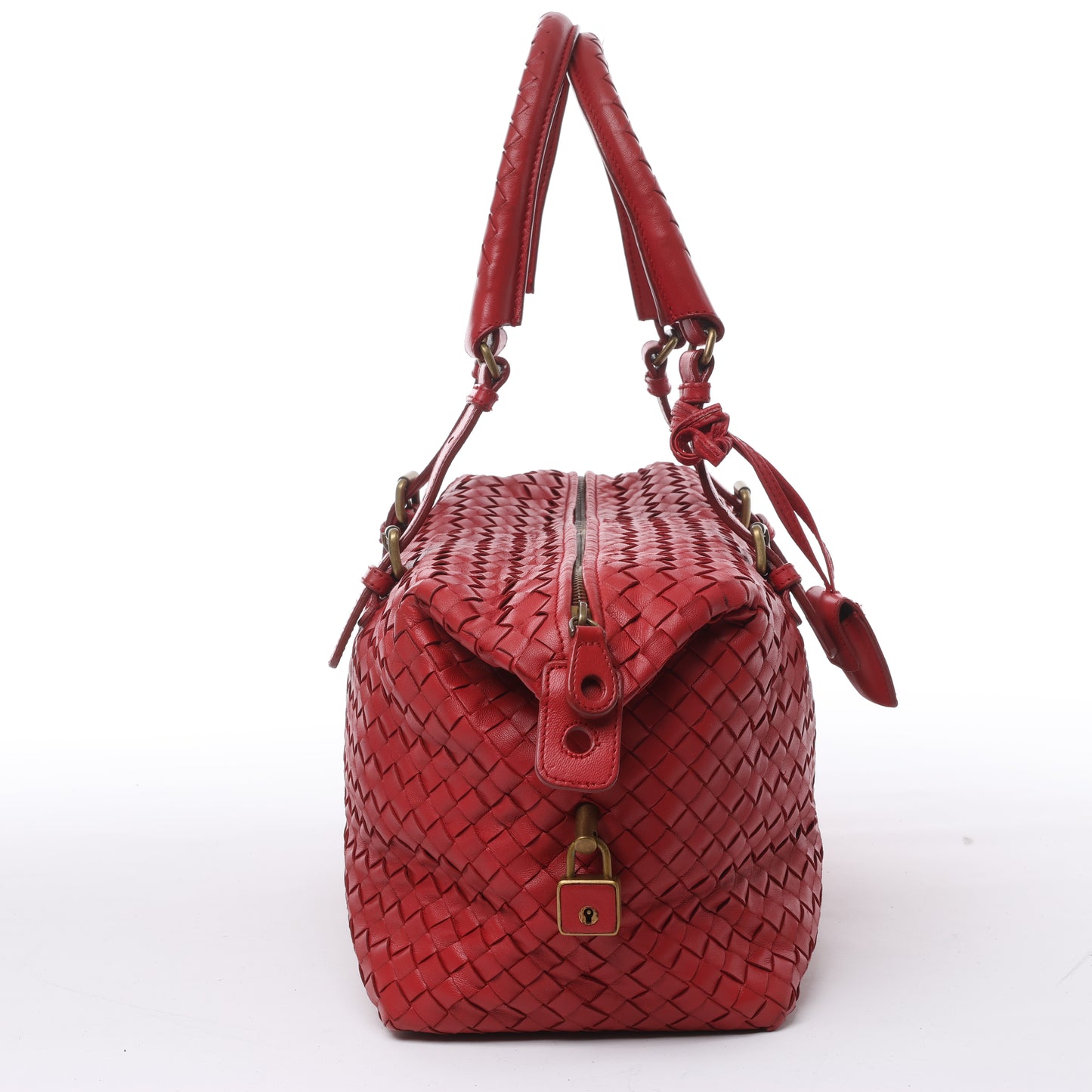 Bottega Veneta Intrecciato Leather Handbag in Red
