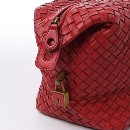 Bottega Veneta Intrecciato Leather Handbag in Red