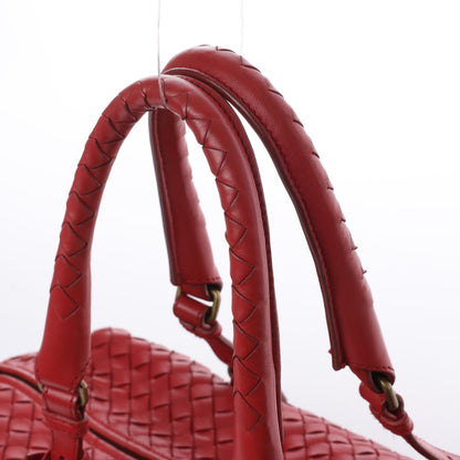 Bottega Veneta Intrecciato Leather Handbag in Red