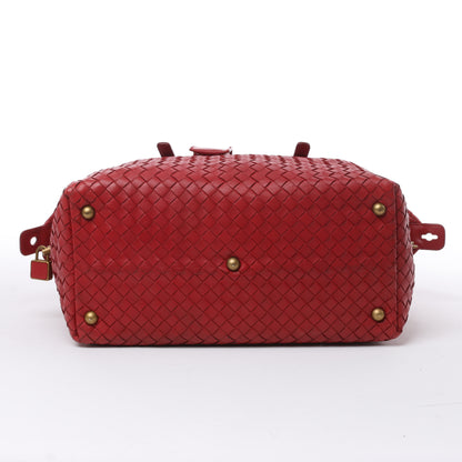 Bottega Veneta Intrecciato Leather Handbag in Red