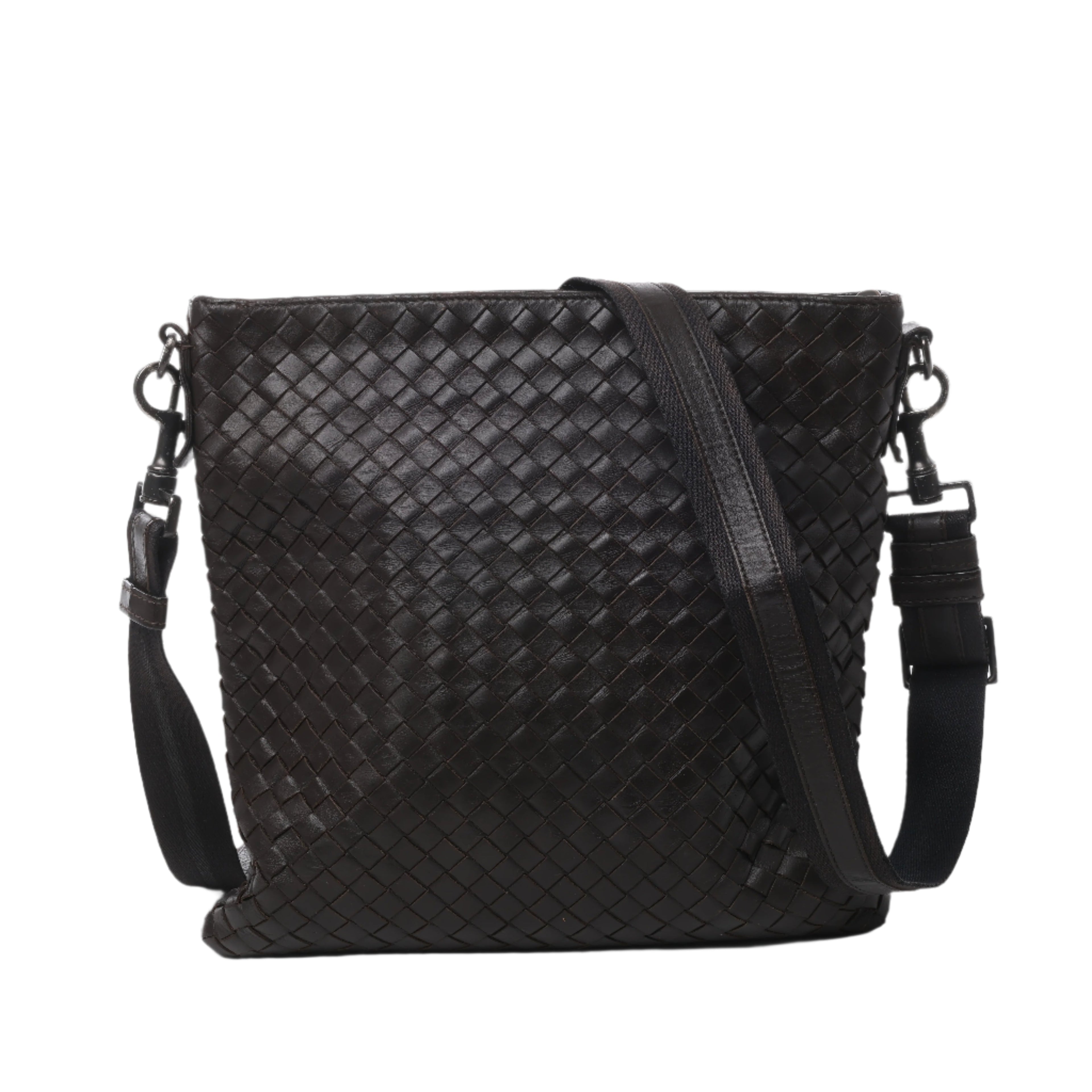 Bottega Veneta Nappa Intrecciato VN Crossbody Messenger Bag Brown 276357