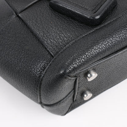 Bottega Veneta Arco Mini Leder Maxi Intrecciato 2Way Handtasche in Schwarz