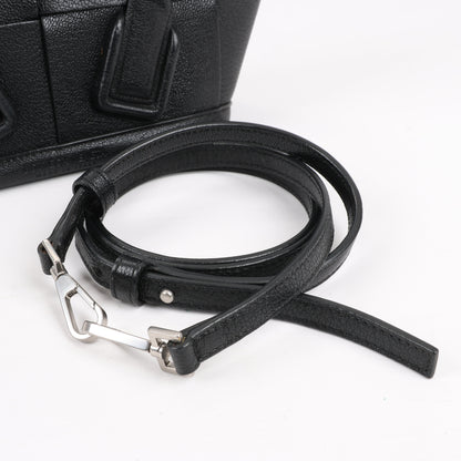 Bottega Veneta Arco Mini Leather Maxi Intrecciato 2Way Handbag in Black