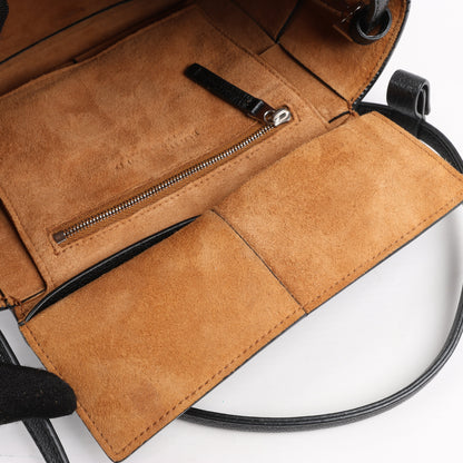 Bottega Veneta Arco Mini Leather Maxi Intrecciato 2Way Handbag in Black