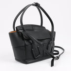 Bottega Veneta Arco Mini Leather Maxi Intrecciato 2Way Handbag in Black