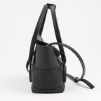 Bottega Veneta Arco Mini Leather Maxi Intrecciato 2Way Handbag in Black