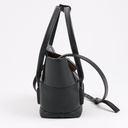 Bottega Veneta Arco Mini Leather Maxi Intrecciato 2Way Handbag in Black