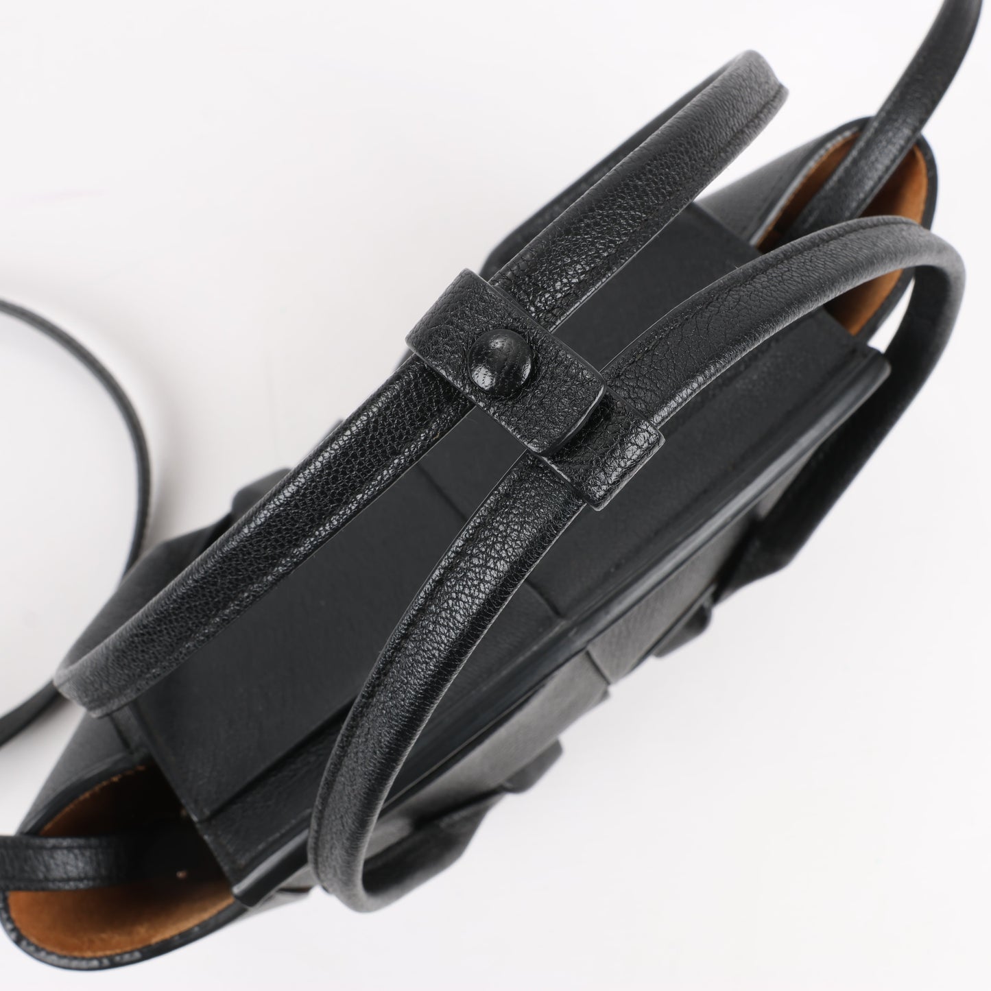 Bottega Veneta Arco Mini Leather Maxi Intrecciato 2Way Handbag in Black