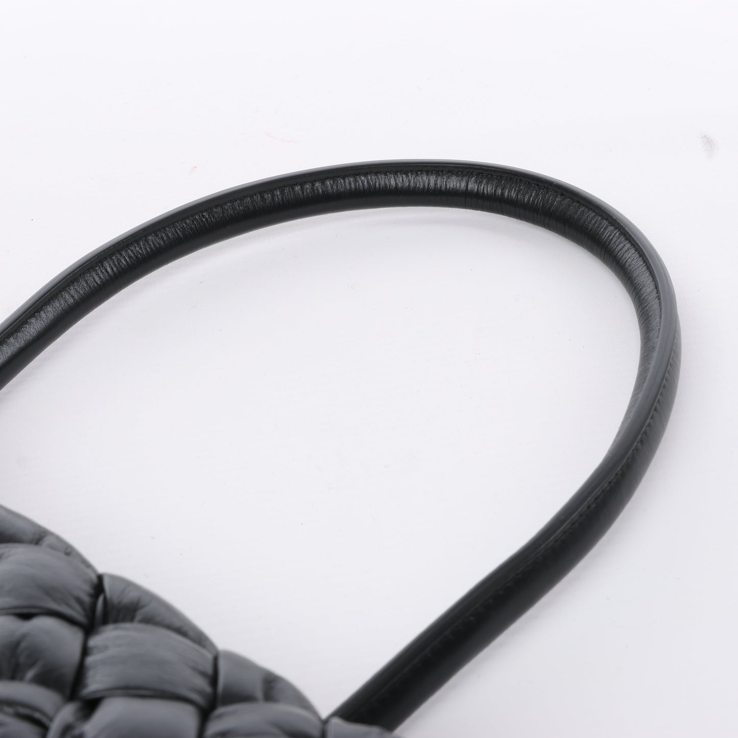 Bottega Veneta Leather Woven Rumple Desiree Shoulder Bag in Black