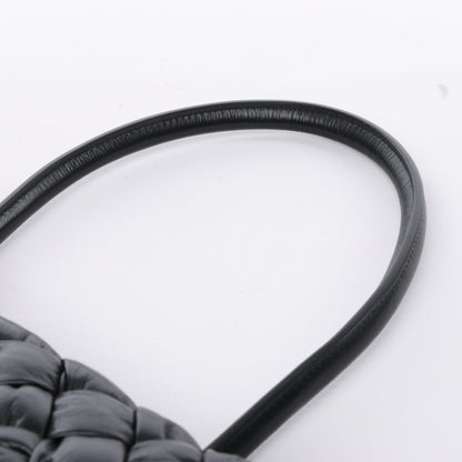 Bottega Veneta Leather Woven Rumple Desiree Shoulder Bag in Black