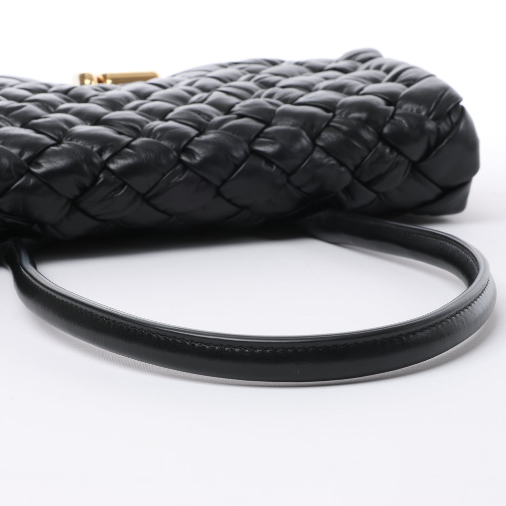 Bolso de hombro Desiree de piel tejida en negro de Bottega Veneta