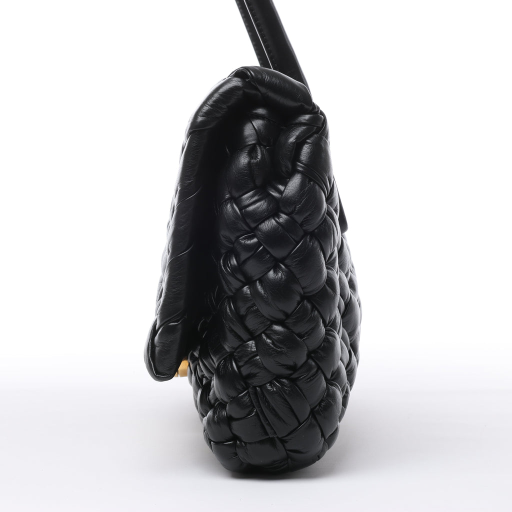 Bolso de hombro Desiree de piel tejida en negro de Bottega Veneta
